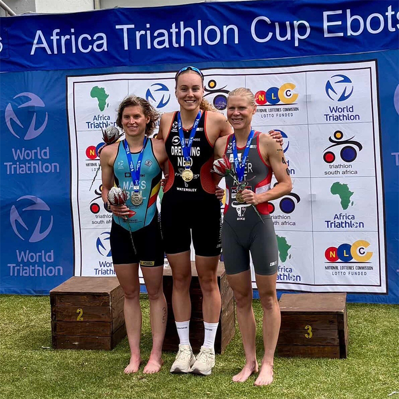 Robin Dreyling verovert goud in sprinttriatlon bij Africa Triathlon Cup